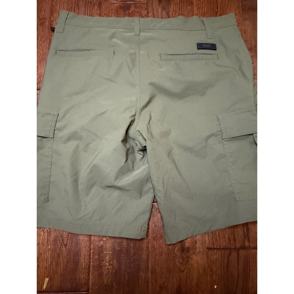 DKNY Mens Olive Green Cargo Shorts Size 36 Nylon Spandex Stretch Hiking Outdoor - Picture 8 of 9